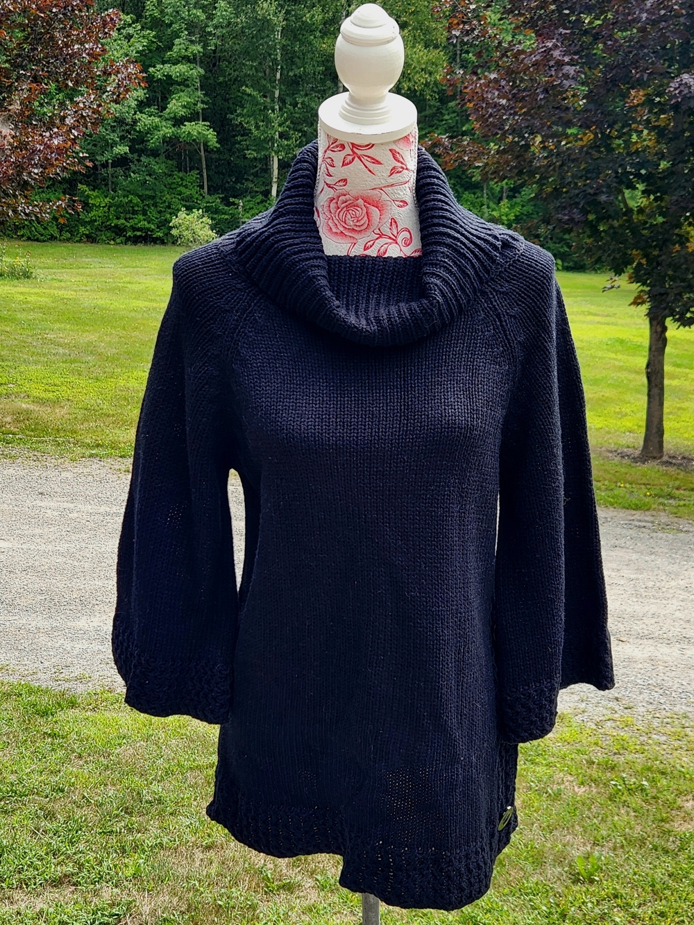 Debbie Morgan Black Cowl Neck Knit Tunic Sweater